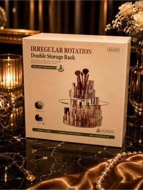 Luxury Double Storage Rack - Clear Makeup Organizer